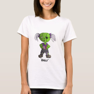 Zombie houdt van schattig dolly gestikt hart t-shirt