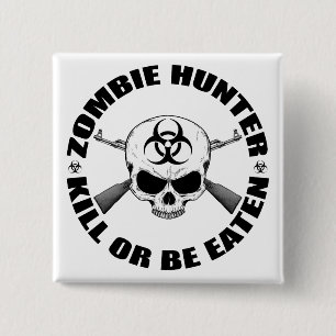 Zombie Hunter 2 Vierkante Button 5,1 Cm