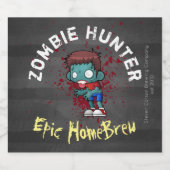 Zombie Hunter Epic HomeBrew Creepy Cool Bier Etiket (Enkel label)