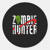 Zombie Hunter _ Halloween Apparel Funny Halloween Ronde Sticker (Voorkant)