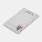 Zombie Hunter met bloedplaatje crème Post-it® Notes (Schuin)