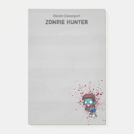 Zombie Hunter met bloedplaatje crème Post-it® Notes (Voorkant)