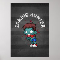 Zombie Hunter met bloedplaatje crème