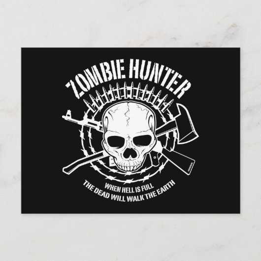 zombie hunter ondood levend dood briefkaart (Voorkant)