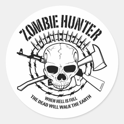 Zombie Hunter Sticker (Voorkant)