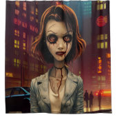 Zombie in de stad douchegordijn (Voorkant)