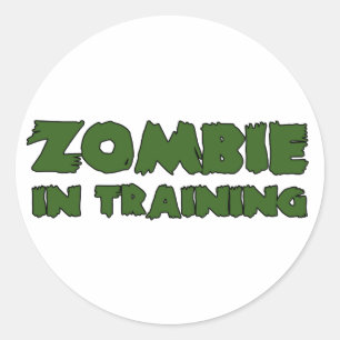 Zombie in training ronde sticker