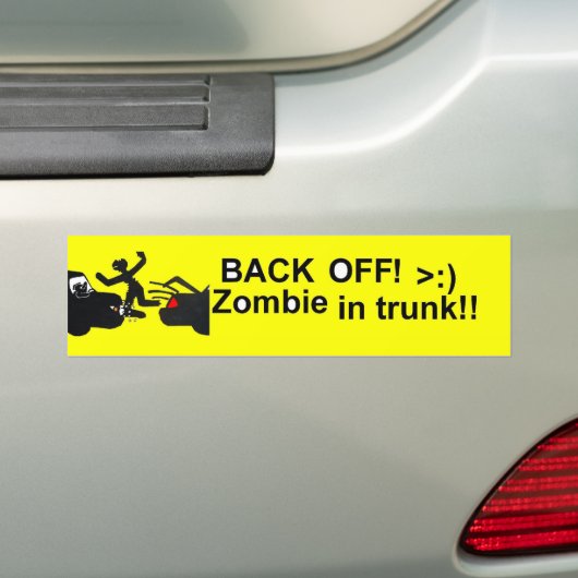 Zombie in Trunk Bumpersticker (Op auto)