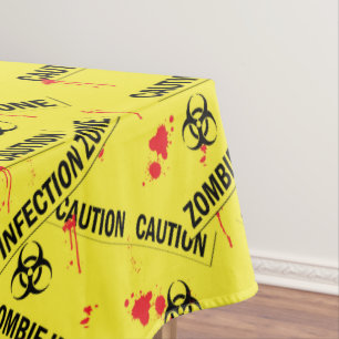 Zombie Infectie Zone Voorzichtigheid Tape Bloedvle Tafelkleed