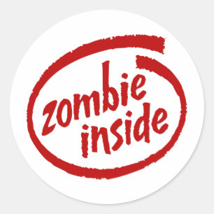 Zombie Inside Ronde Sticker