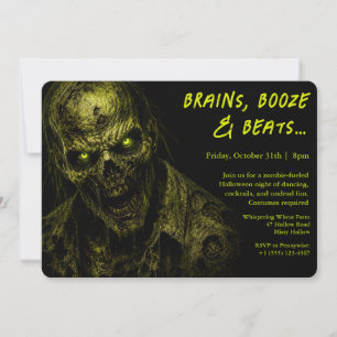 Zombie-invasie Halloween-verkleedfeest Kaart