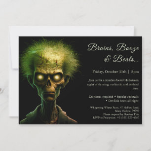 Zombie-invasie Halloween-verkleedfeest Kaart