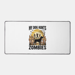 Zombie Jacht Hond Vintage Halloween T-shirt_1 Bureaumat