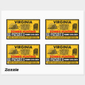 Zombie Jacht Vergunning Virginia Rechthoekige Sticker (Vel)