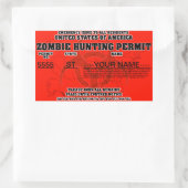 Zombie jachtvergunning rechthoekige sticker (Tas)