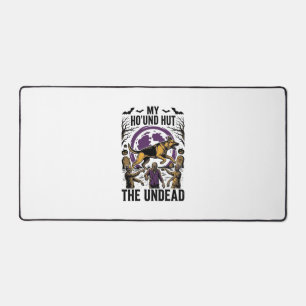 Zombie Jager Hond Halloween Vintage Gravure T-shir Bureaumat