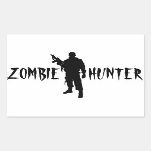 ZOMBIE JAGER -STICKER RECHTHOEKIGE STICKER