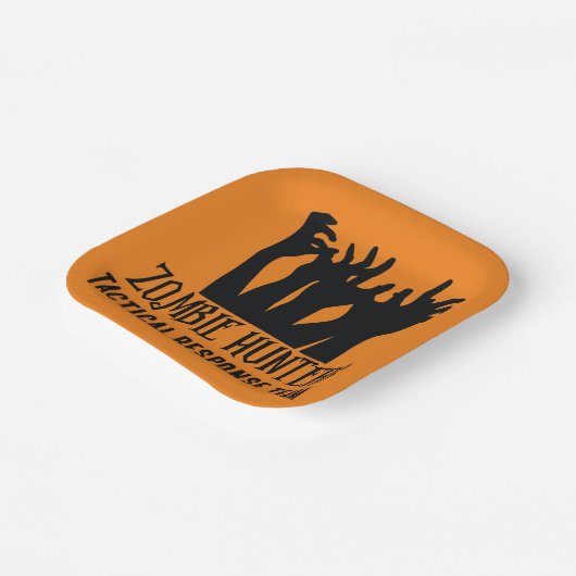 Zombie jagers tactische reactie team papieren bordje (Gebogen)