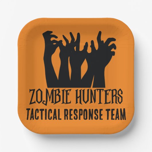 Zombie jagers tactische reactie team papieren bordje (Voorkant)