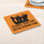 Zombie jagers tactische reactie team vierkante kartonnen onderzetter (Schuin)