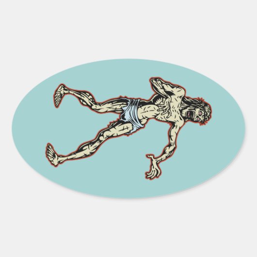 Zombie Jesus 1 Ovale Sticker (Voorkant)
