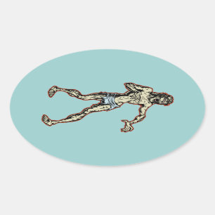 Zombie Jesus 1 Ovale Sticker
