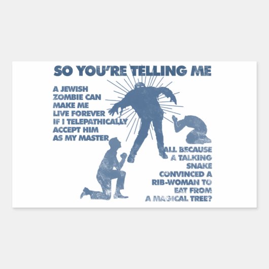 Zombie Jesus Rechthoekige Sticker (Voorkant)