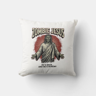 Zombie Jezus Vintage Gravure Grappig Shirt Ontwerp Kussen
