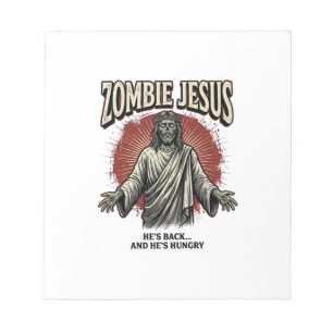 Zombie Jezus Vintage Gravure Grappig Shirt Ontwerp Notitieblok