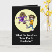 Zombie Joke Halloween Kaart (Gele Bloem)