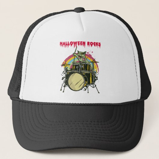 Zombie Kat Drummer Trucker Pet (Voorkant)
