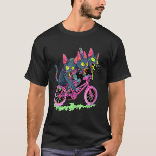 Zombie Kat Psychedelic Festival Fietser EDM Rave T-shirt