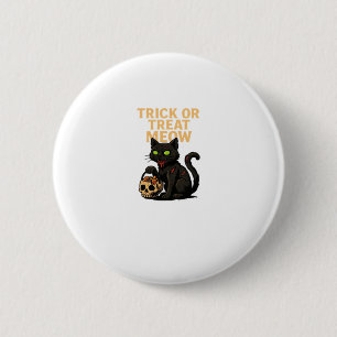 Zombie Kat � Trick or Treat Meow Halloween-ontwerp Ronde Button 5,7 Cm
