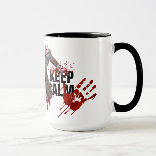 Zombie Keep Calm Ringer Mok (Rechts)