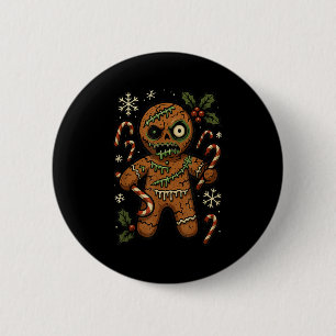 Zombie Kerstman Van Peperkoek Kerst Zombie Ronde Button 5,7 Cm