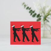 Zombie Kerstmis Grappige Zombies in Santa Hats Red Briefkaart (Staand voorkant)