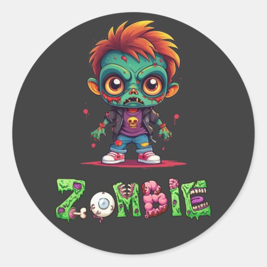 Zombie Kind - Ash Ronde Sticker (Voorkant)