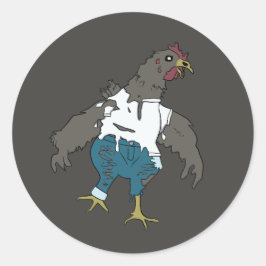 Zombie Kip Ronde Sticker