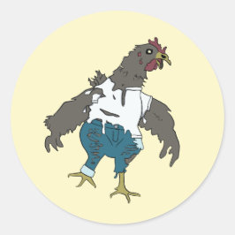 Zombie Kip Ronde Sticker