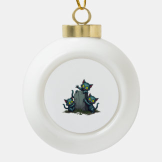 Zombie Kitten Opstand Keramische Bal Ornament