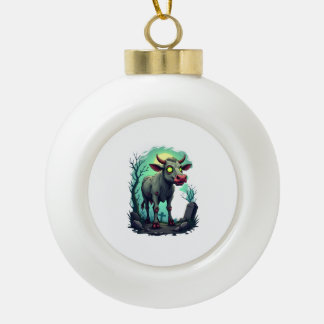 Zombie Koe Apocalyps Keramische Bal Ornament