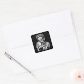 Zombie koffie of sterven vierkante sticker (Envelop)