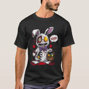 Zombie Kwaadaardige Paashaas Eiermand Horror Griez T-shirt