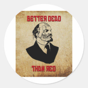 Zombie Lenin; Beter dood dan rood Ronde Sticker