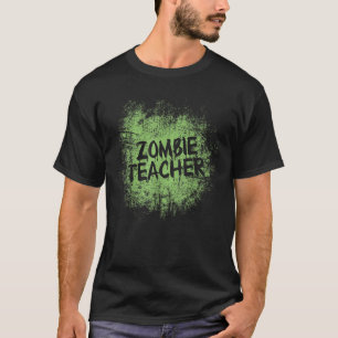 Zombie leraar luie Halloween kostuum grappige scho T-shirt