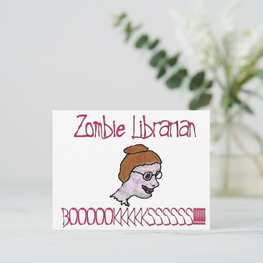 Zombie Librarian Briefkaart (Staand voorkant)