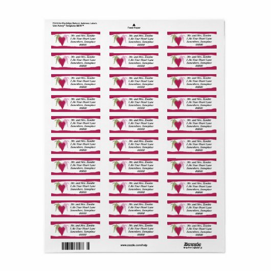 Zombie Liefde Hart Label (Full Sheet)