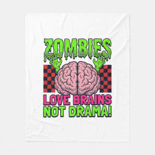 Zombie Liefde Hersenen Niet Drama Vintage Horror D Fleece Deken