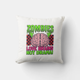 Zombie Liefde Hersenen Niet Drama Vintage Horror D Kussen
