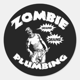 Zombie Loodgieterij Ronde Sticker